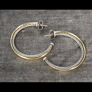 💎 David Yurman Large Crossover Hoop Earrings